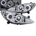 Μπροστινά Φανάρια Set Για Peugeot 307 01-05 Angel Eyes & Led Χρωμίου H1/H1/H1 Manual Sonar