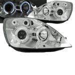 Μπροστινά Φανάρια Set Για Ford Fiesta 02-05 Angel Eyes & Led Χρωμίου H1/H1 Manual Sonar