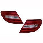 Πισινά Φανάρια Set Για Mercedes-Benz C-Class W204 07-12 Led Bar Facelift Look Κόκκινο/Crystal Carner