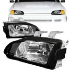 Μπροστινά Φανάρια Set Για Honda Civic 91-95 2D/3D Μαύρα Clear H4 Manual Depo