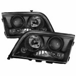 Μπροστινά Φανάρια Set Για Mercedes-Benz C-Class W202 93-01 Projectors Μαύρα H7/H1/H1 Ρύθμιση Αέρος Eagle Eyes