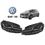 Μπροστινά Φανάρια Set Για Vw Golf VII (7) 12-17 DRL Full Led Halogen Version Black LEDHL103-BK Osram Ledriving