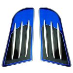 Αεραγωγοί Φτερών Πλαϊνοί Διακοσμητικοί Αυτοκόλλητοι Μπλε / Χρώμιο 16x8.5cm 2 Τεμάχια