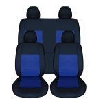 Καλύμματα Καθισμάτων Υφασμάτινα Prime Full Μαύρο-Μπλε Σετ Εμπρός-Πίσω 10 Τεμάχια 11716
