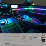 Διακοσμητικός Φωτισμός Κιτ Οπτικής Ίνας Αυτοκινήτου Με Bluetooth Μαύρο Χρώμα Με 18 Φώτα / 64 Χρώματα